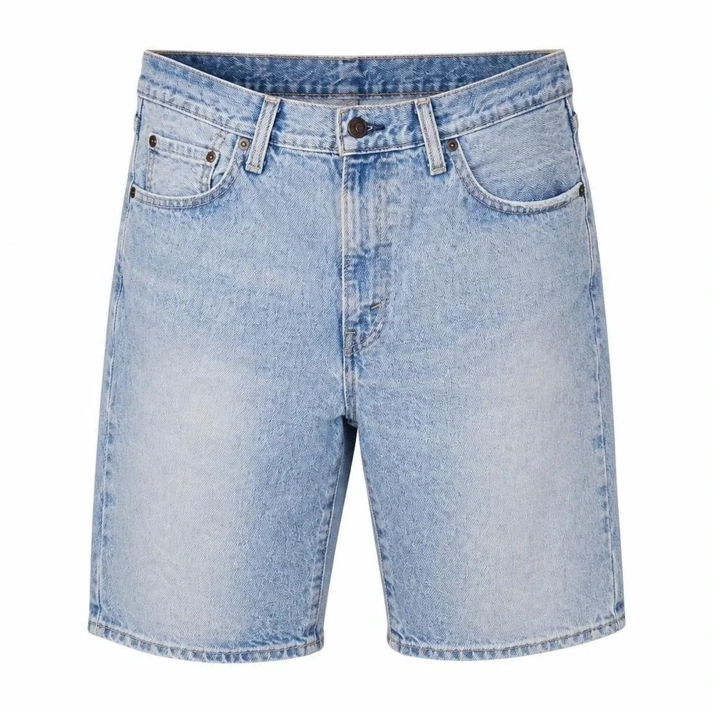 Levis 505 Jean Shorts Mens 33 Blue Denim Light Wash Fade Grunge Normcore Dad